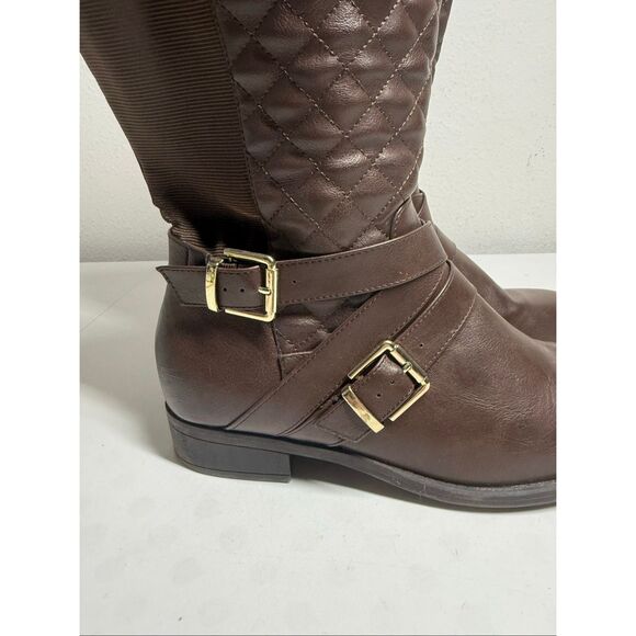 Torrid Wide Calf Brown Quilted Riding Boots Size 11 See Description - Picture 3 of 15